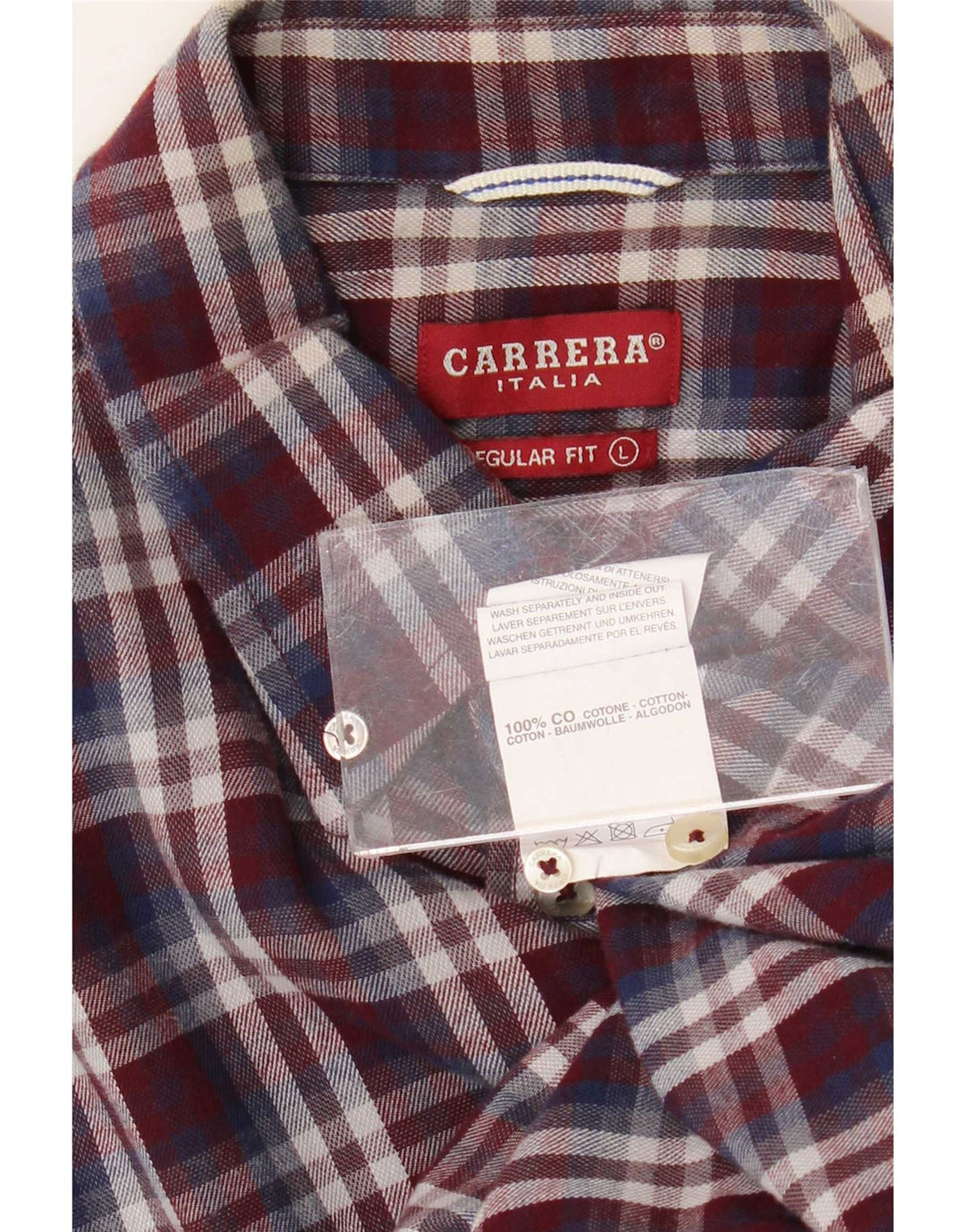 Camisa masculina de flanela Carrera Regular Fit grande algodão xadrez multicolorido