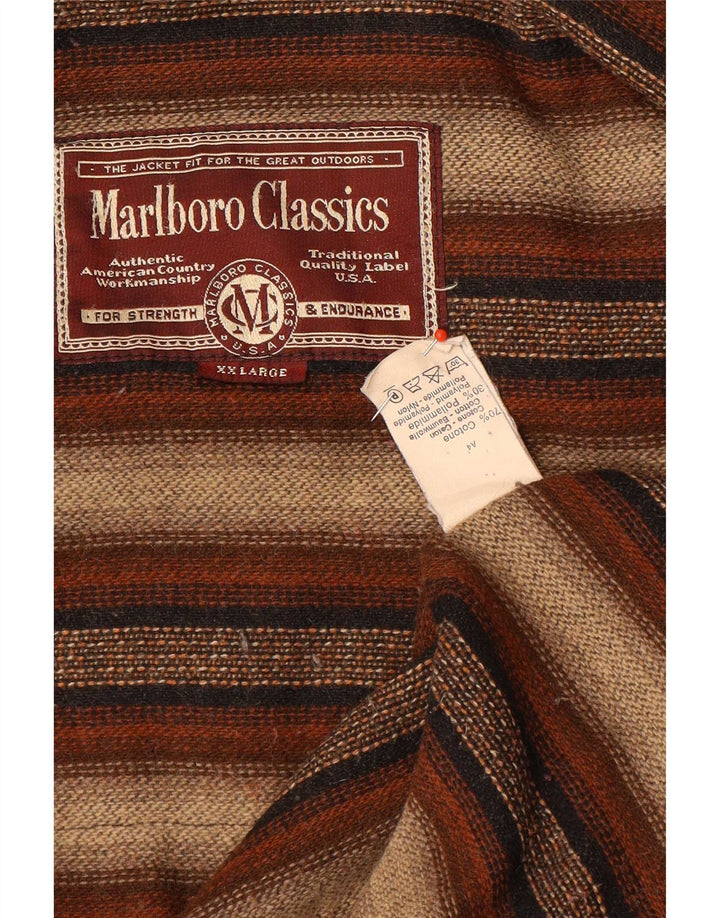 Jaqueta utilitária masculina Marlboro Classics UK 44 2XL algodão marrom