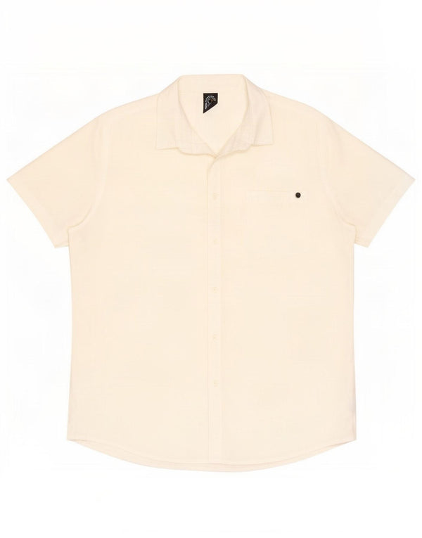 Camisa masculina de manga curta Scorpion Bay 2XL em linho branco