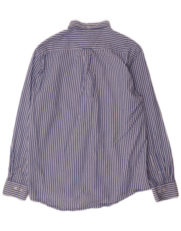 Camisa masculina Gant tamanho 41/42 16 1/2 grande algodão listrado azul