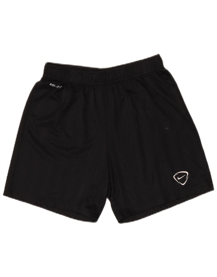 Shorts esportivos masculinos NIKE Dri Fit médio preto listrado poliéster