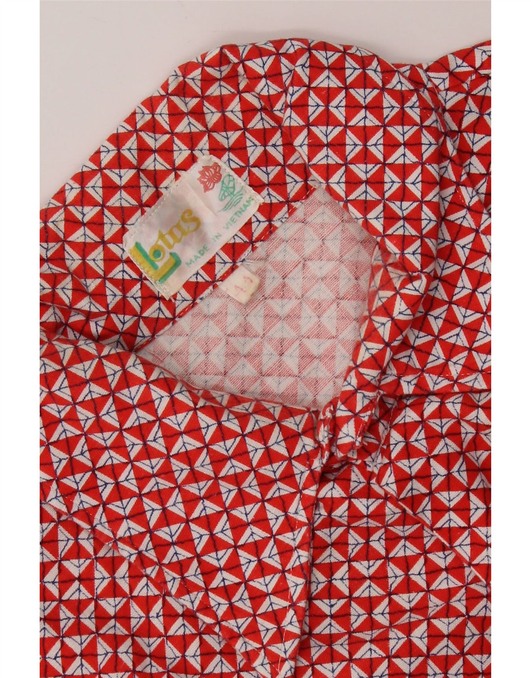 Camisa masculina vintage tamanho 44 XL vermelha geométrica