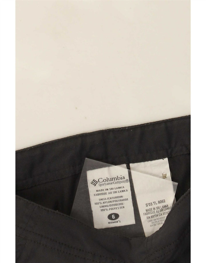 Calça feminina Columbia reta US 6 médio W26 cinza nylon