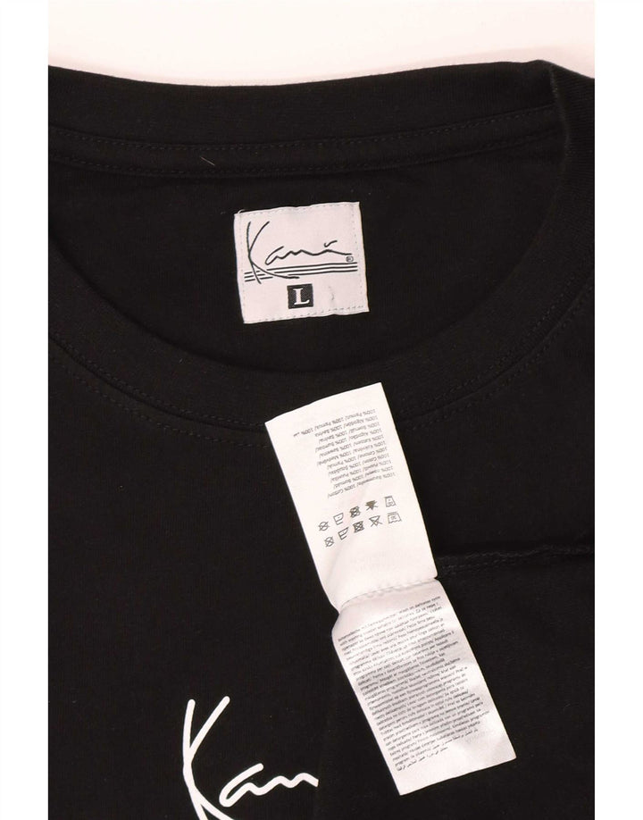 Camiseta masculina Karl Kani grande algodão preto
