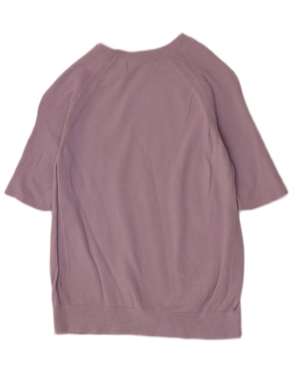 Suéter feminino Marks & Spencer com gola canoa Reino Unido 10 pequeno roxo