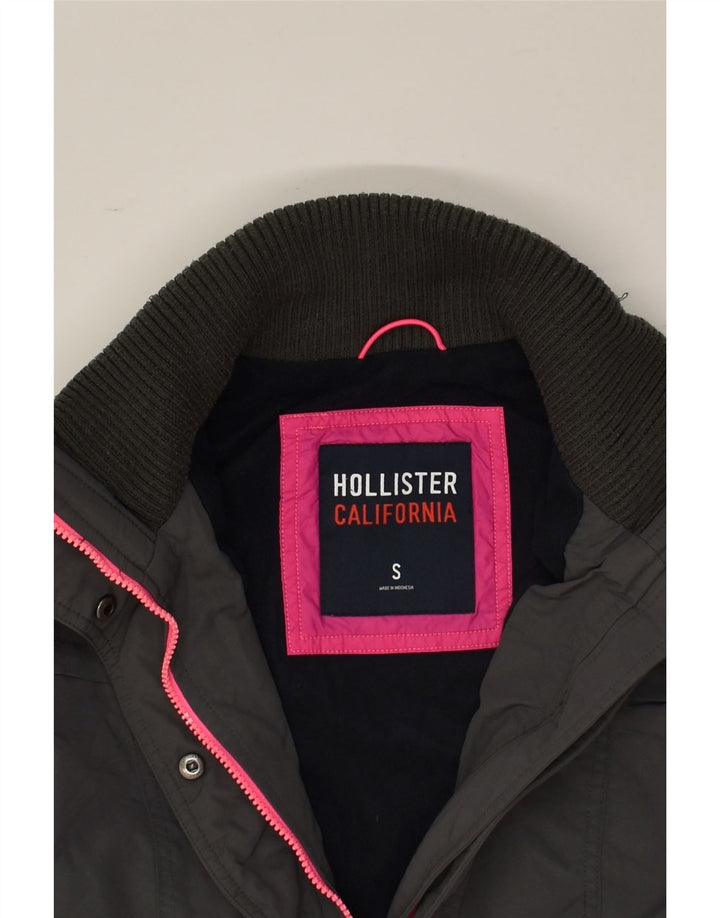Jaqueta corta-vento feminina HOLLISTER UK 10 poliéster cinza pequeno