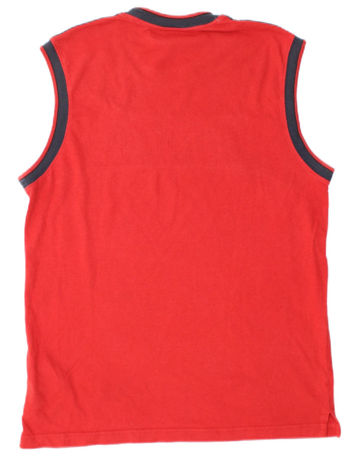 Adidas Mens Graphic Vest Top Médio Algodão Vermelho