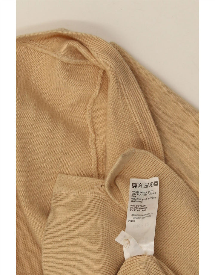 Suéter cardigã feminino MARKS & SPENCER Reino Unido 12 algodão bege médio