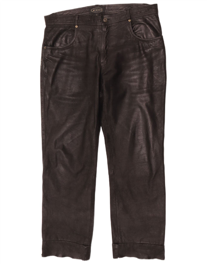 Calça masculina de couro JCC W38 L30 couro preto