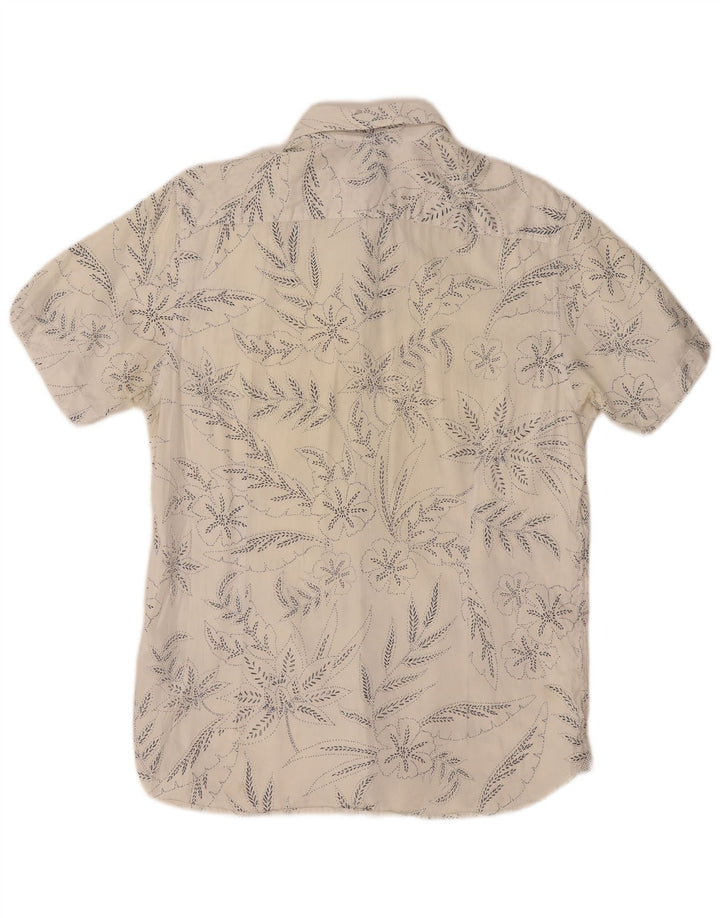 Camisa masculina de manga curta TED BAKER tamanho 4 grande algodão floral branco