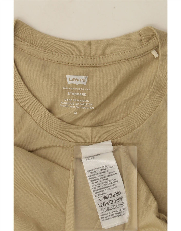 LEVI'S Masculino Padrão Top Manga Longa Algodão Bege Médio