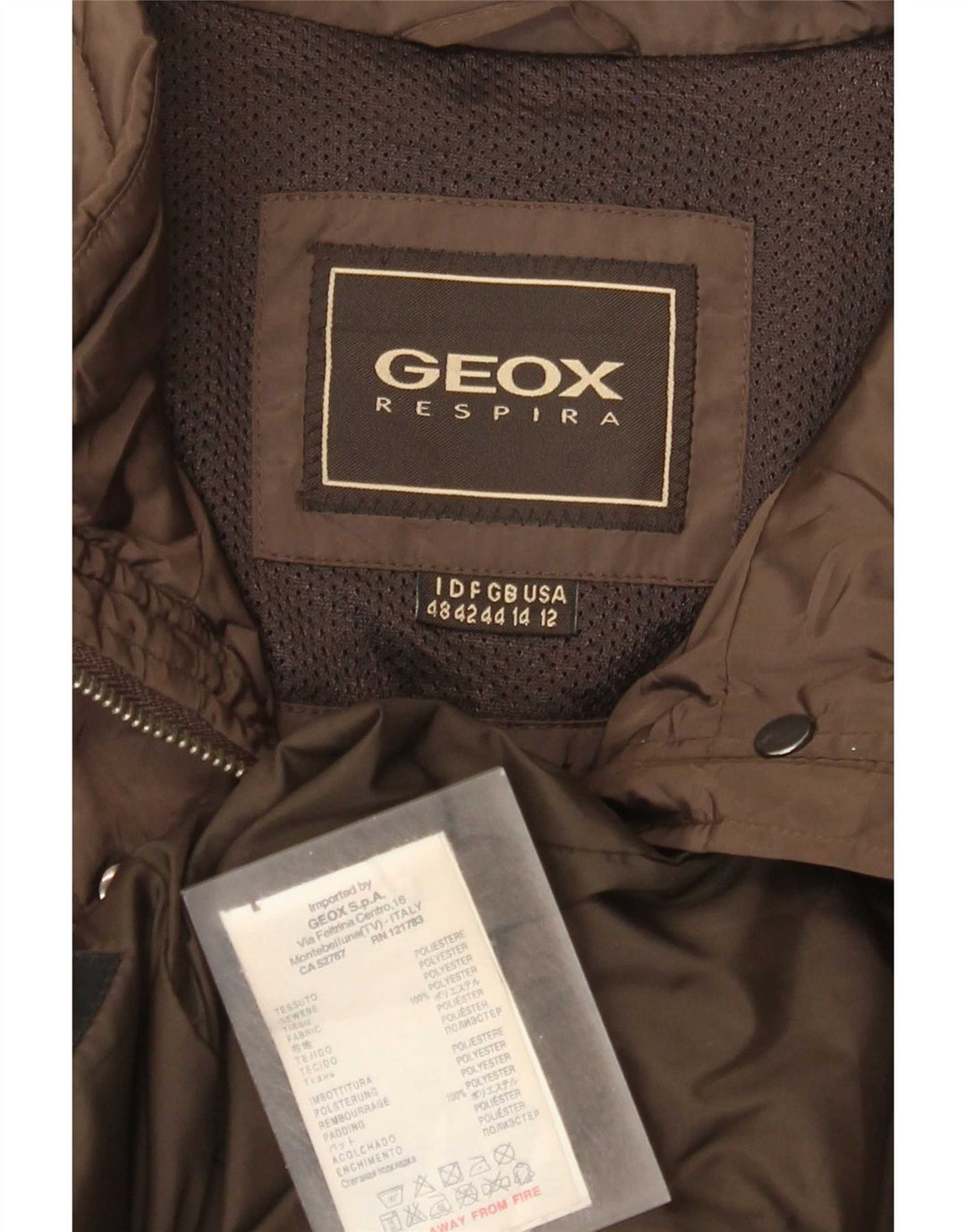 Jaqueta utilitária feminina Geox UK 14 grande poliéster marrom