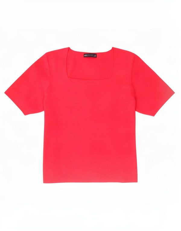 Camiseta feminina Marks & Spencer UK 18 XL viscose rosa