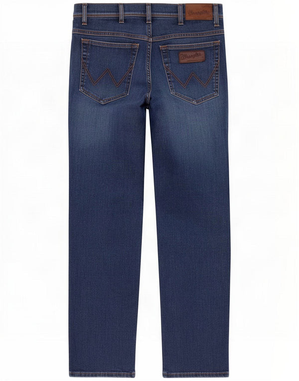 Wrangler Mens Texas Stretch Straight Jeans W34 L30 Azul Marinho Algodão