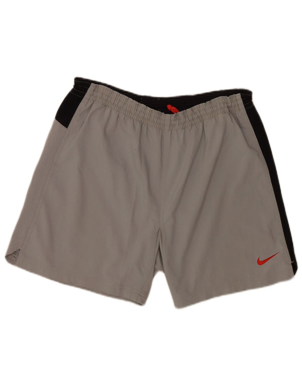 Shorts esportivos masculinos Nike médio cinza colorblock poliéster