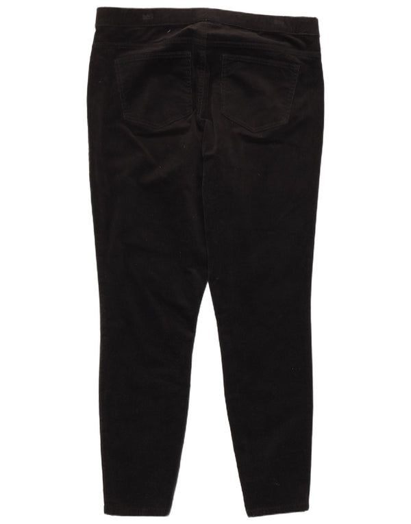 Calça feminina skinny de veludo Marks & Spencer Reino Unido 18 XL W36 L28 preta