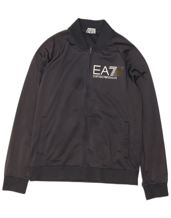 Emporio Armani Mens Graphic Tracksuit Top Jaqueta Grande Poliéster Cinza