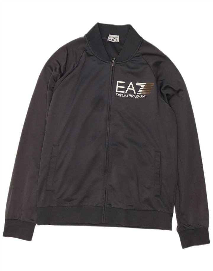 Emporio Armani Mens Graphic Tracksuit Top Jaqueta Grande Poliéster Cinza