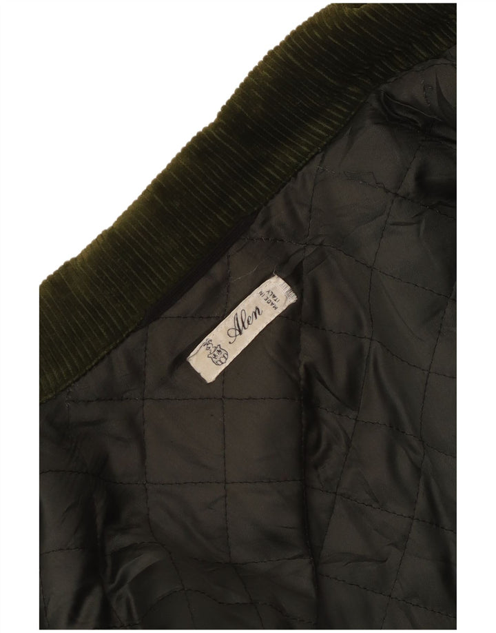 Jaqueta acolchoada masculina vintage tamanho 40 verde grande