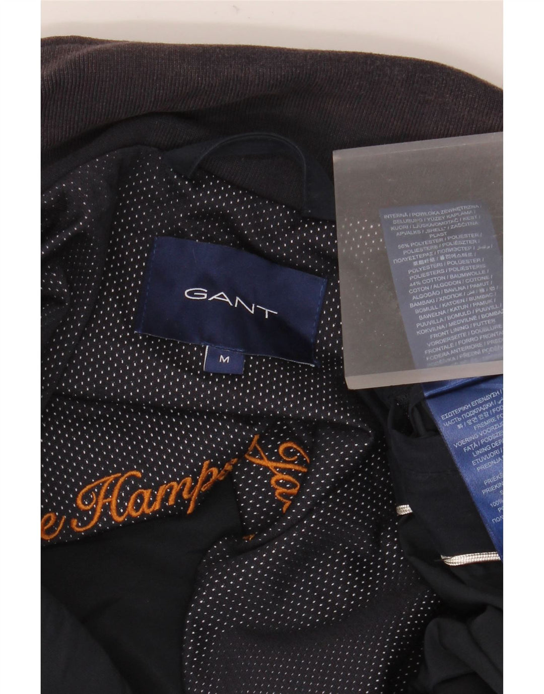 Jaqueta bomber masculina Gant UK 38 poliéster azul marinho médio