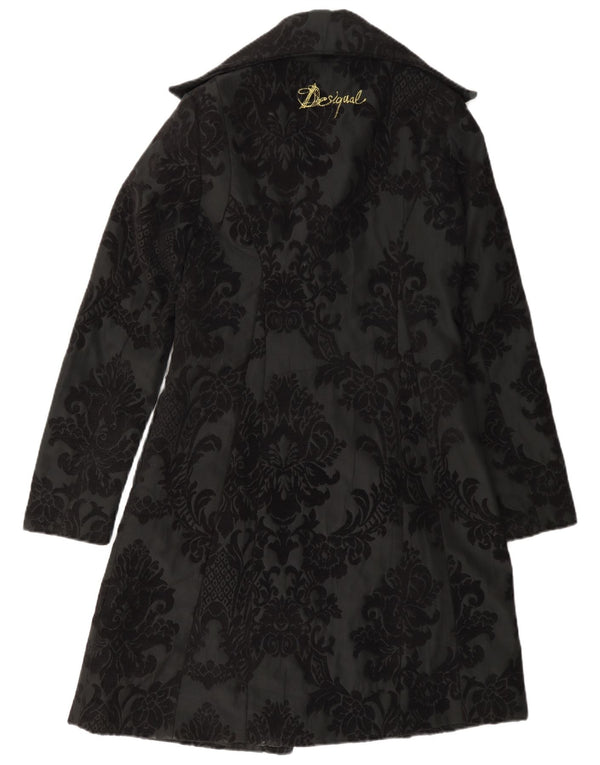 Sobretudo feminino Desigual EU 38 médio preto floral poliéster