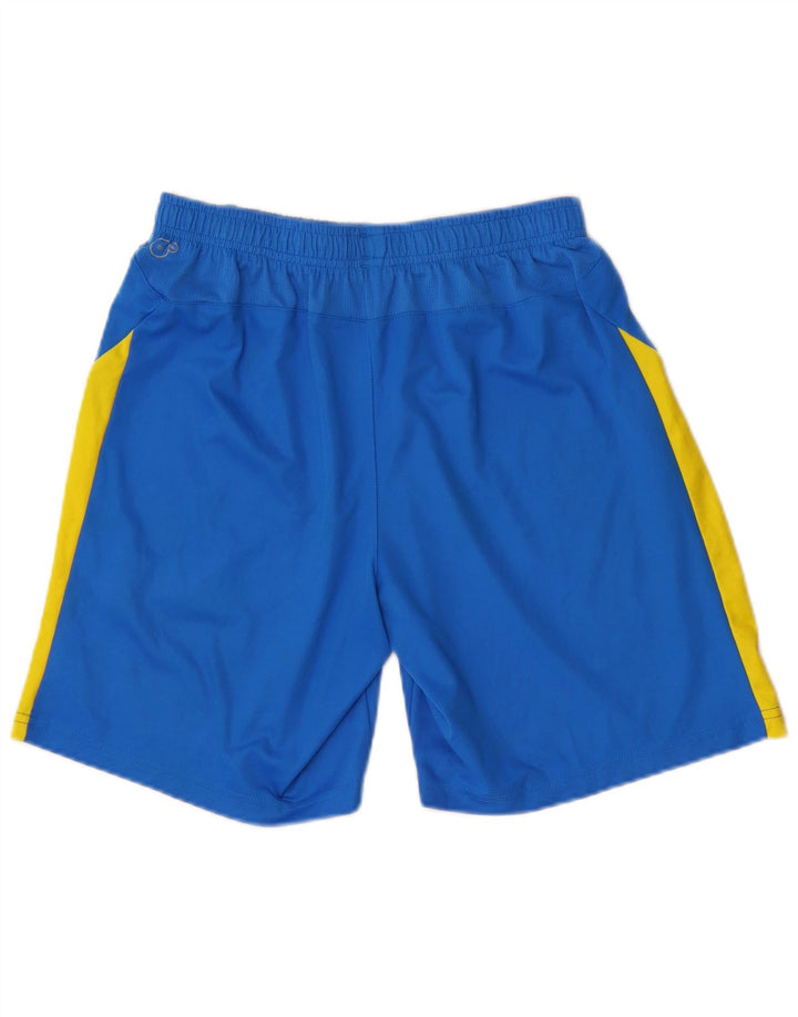 Shorts esportivos masculinos Puma médio azul colorblock poliéster