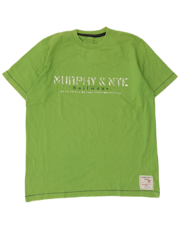 Camiseta gráfica masculina Murphy & Nye Top de algodão verde médio