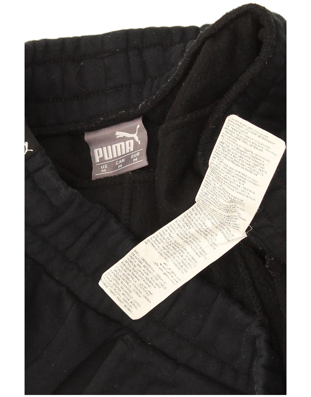 Calça de treino masculina Puma Joggers médio algodão preto