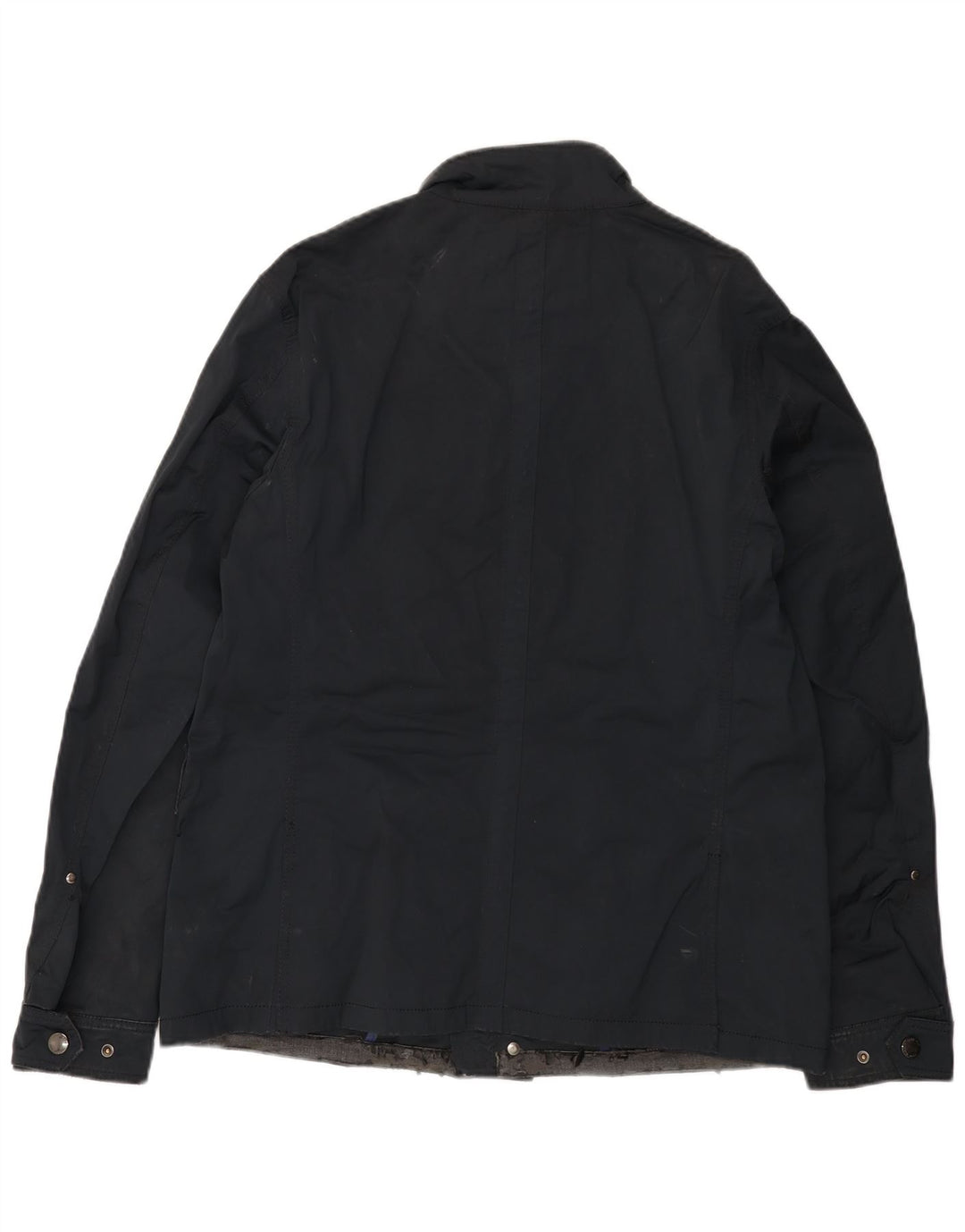 Jaqueta utilitária masculina Zara UK 42 XL azul marinho poliéster