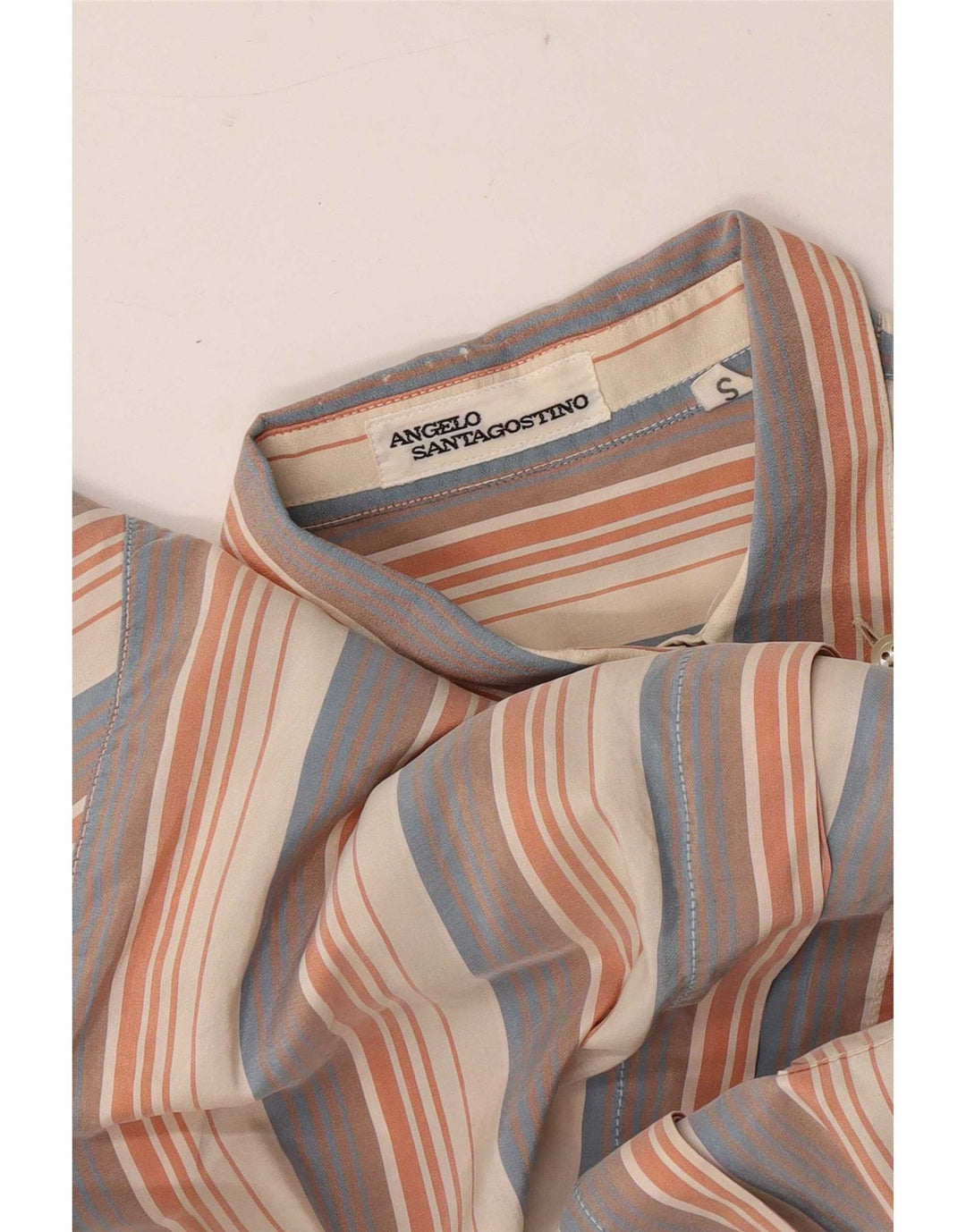 Camisa feminina Angelo Santagostino UK 10 pequena listrada multicolorida