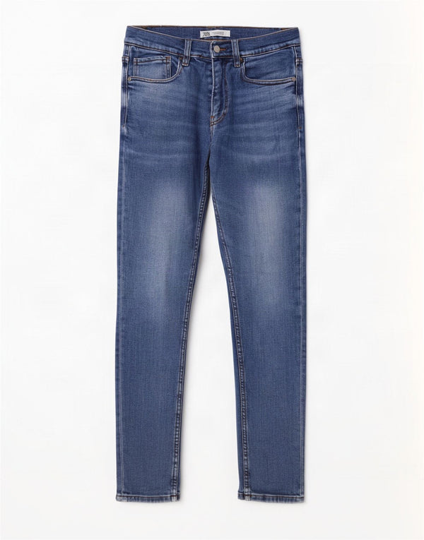 Zara Jeans Skinny Feminino EU 38 Pequeno W30 L32 Azul Algodão