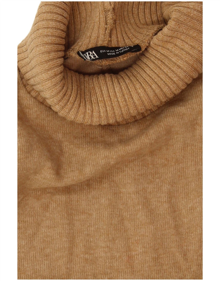 Regata feminina Zara com gola redonda e colete UK 14 poliéster bege médio