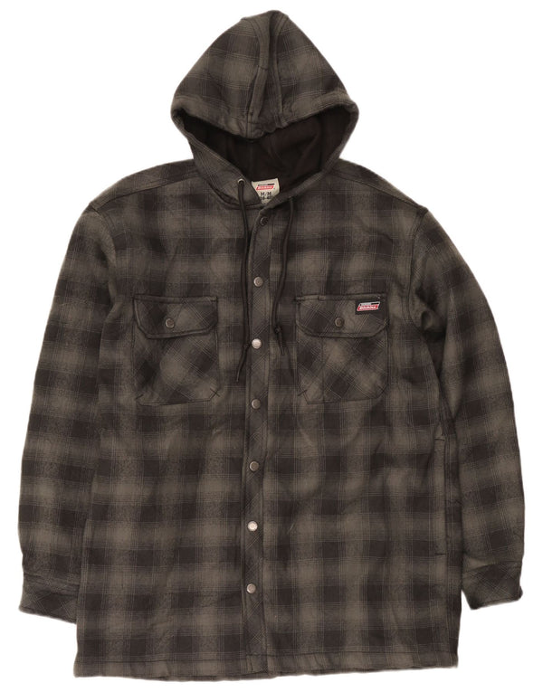 Camisa masculina de lenhador com capuz Dickies Reino Unido 38/40 poliéster xadrez cinza médio