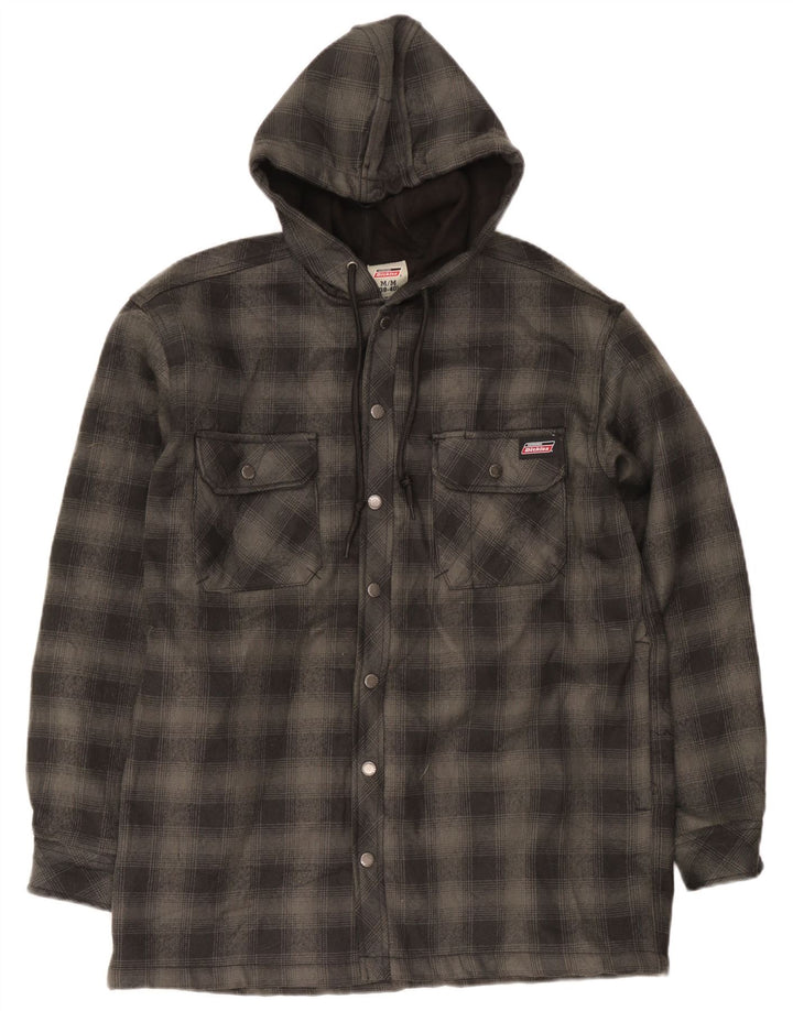 Camisa masculina de lenhador com capuz Dickies Reino Unido 38/40 poliéster xadrez cinza médio