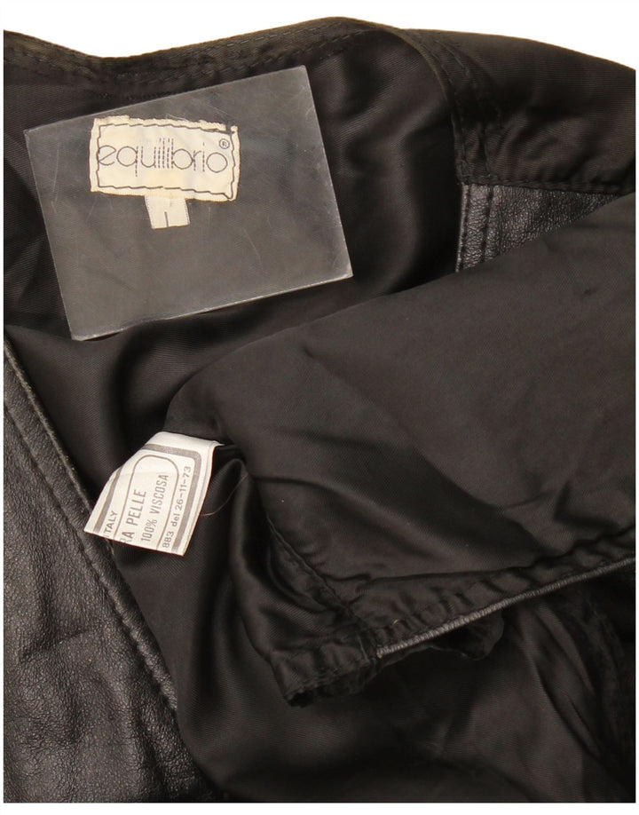 Colete de couro masculino vintage grande couro preto