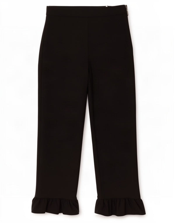 Calça feminina Zara Bootcut cortada pequena W26 L24 algodão preto
