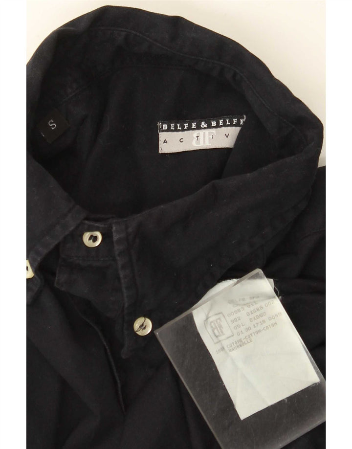 Belfe & Camisa masculina pequena algodão azul marinho