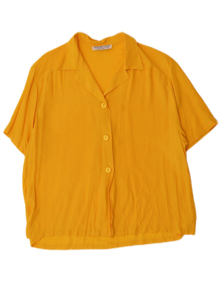Blusa feminina de manga curta Marcello Cioni IT 42 médio amarelo