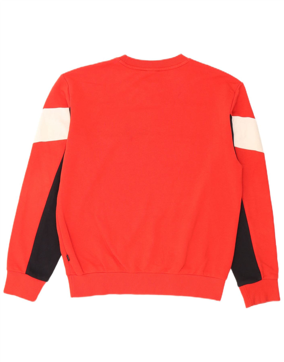 Puma Mens Graphic Moletom Jumper Pequeno Algodão Colorblock Vermelho