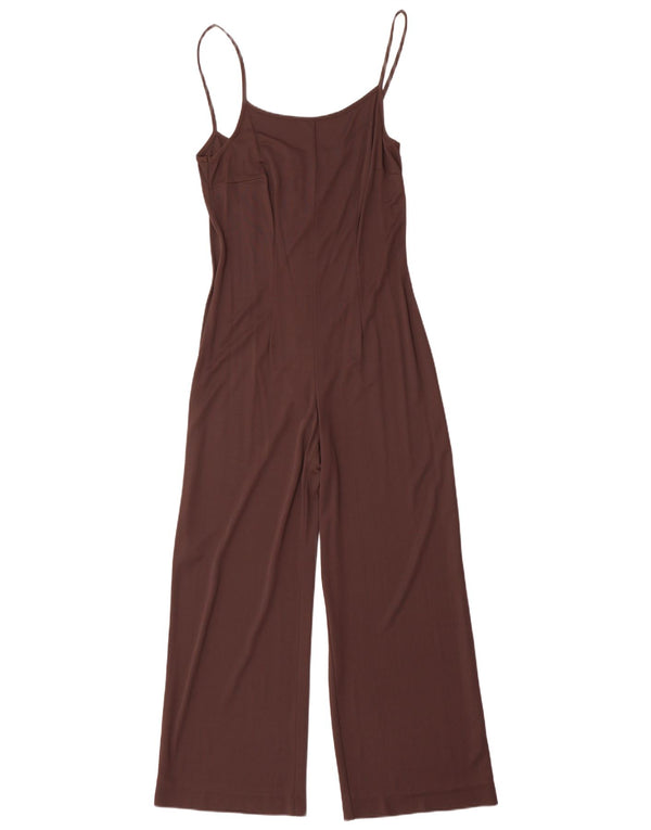 Macacão feminino vintage sem mangas UK 12 marrom médio