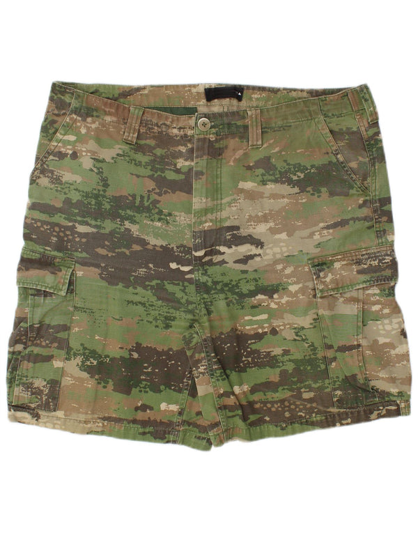 Burton Mens Cargo Shorts W38 XL Verde Camuflagem Algodão