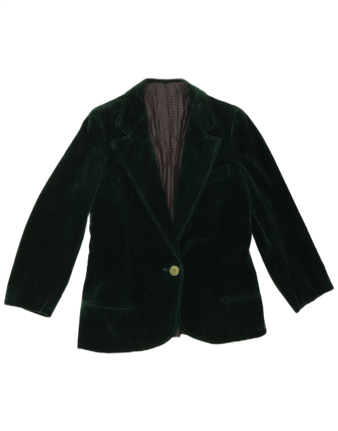 Jaqueta Blazer Feminina Vintage com 1 Botão Reino Unido 10 Verde Pequeno