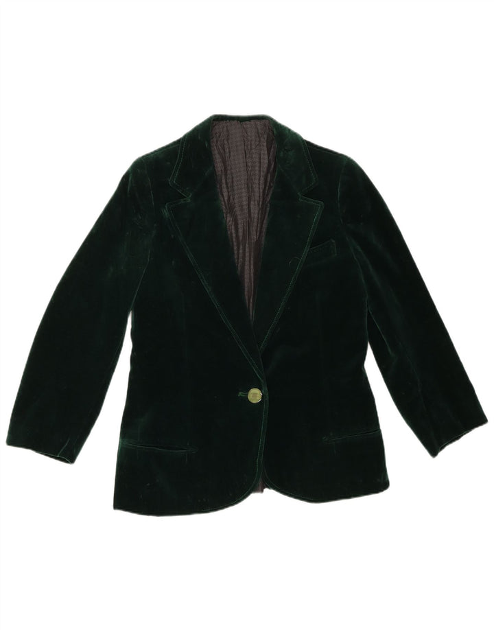 Jaqueta Blazer Feminina Vintage com 1 Botão Reino Unido 10 Verde Pequeno