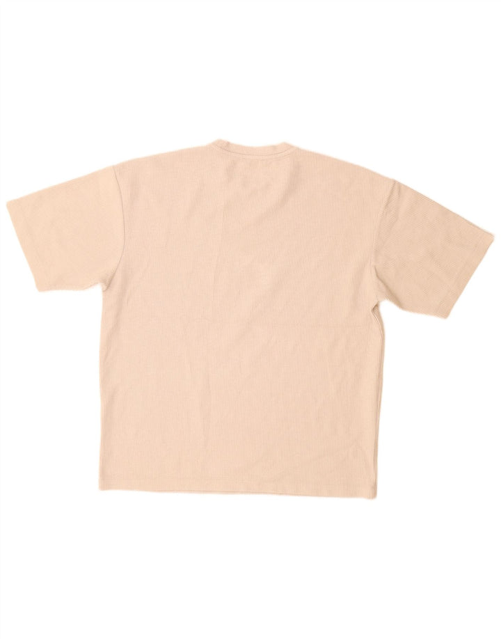 Camiseta masculina Zara Top pequeno algodão bege