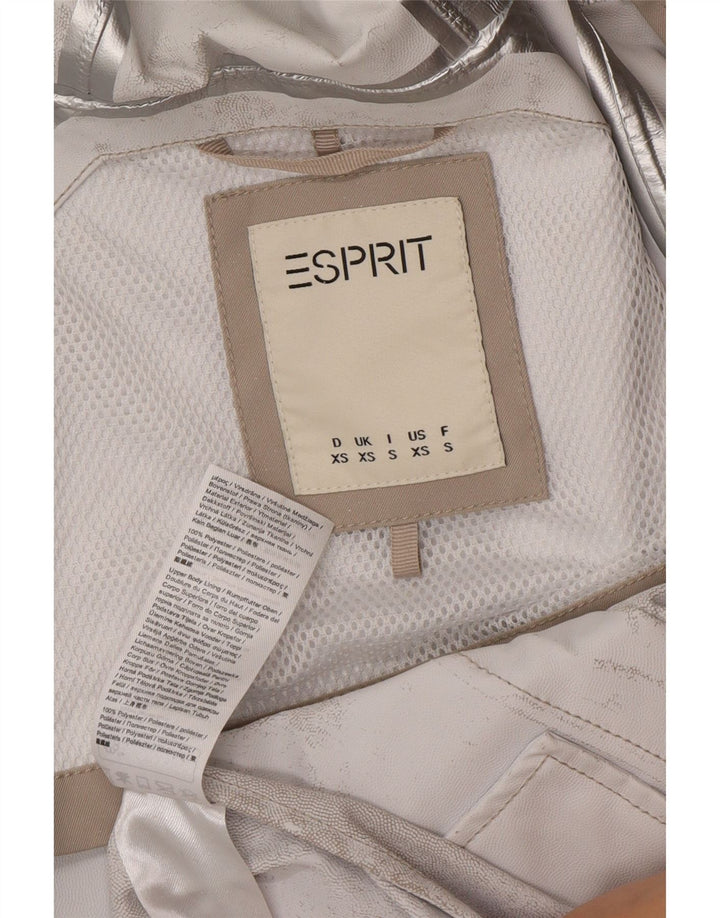 Capa de chuva grande com capuz Esprit para mulher UK 6 XS poliéster bege