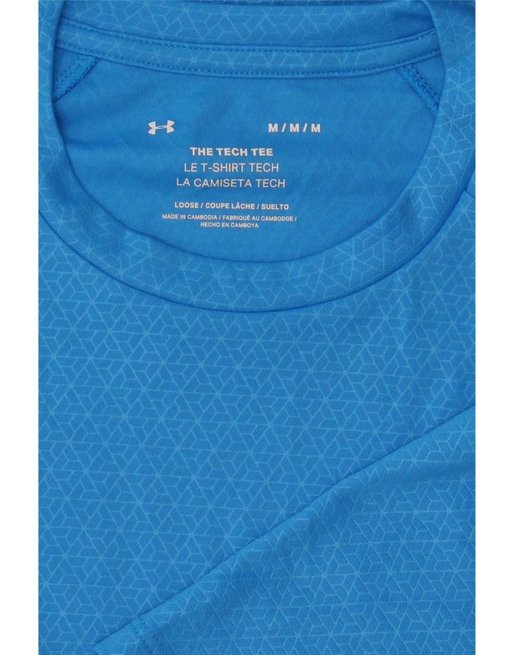 Camiseta masculina Under Armour Top Médio Azul Geométrico
