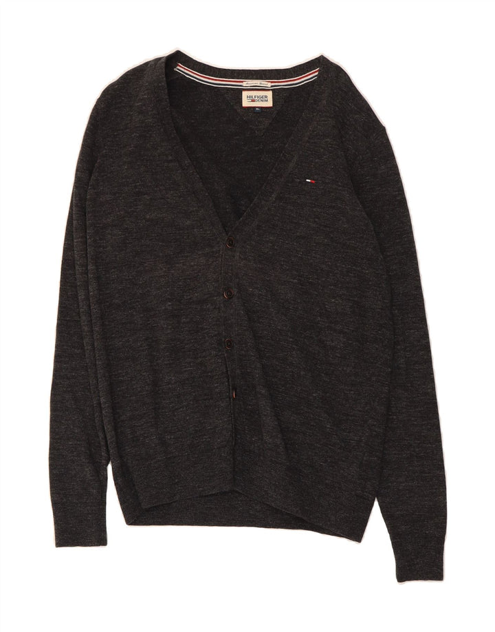 TOMMY HILFIGER Mens Cardigan Sweater XL Grey Cotton Vintage Tommy Hilfiger and Second-Hand Tommy Hilfiger from Messina Hembry 
