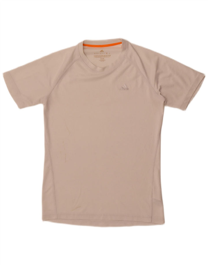 Adidas Mens Climalite Camiseta Top Pequeno Poliéster Branco