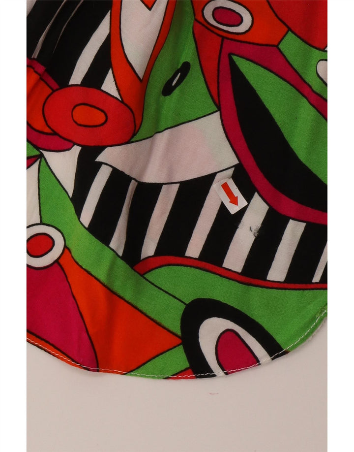 Blusa feminina VINTAGE com estampa abstrata UK 14 média multicolorida