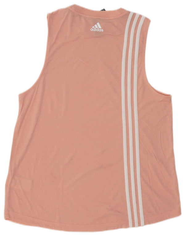 ADIDAS Womens Vest Top UK 16/18 Grande Algodão Rosa